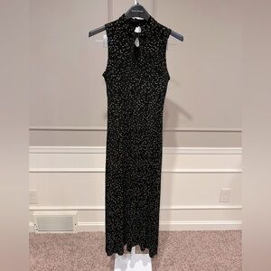 Coldwater Creek Black 10P stretch bra dress sleeveless travel maxi no iron